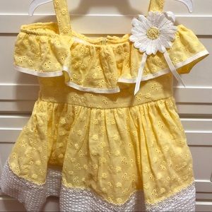 Beautiful, yellow, off-the-shoulder dress